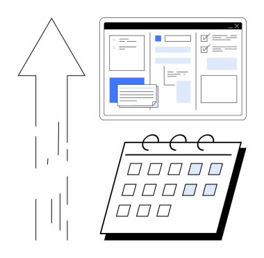 Arrow, denetim listeleri ve yorumlarla birlikte bir takvim ve görev yönetimi arayüzü ile birlikte büyümeyi gösteriyor. Üretkenlik, zamanlama, hedef belirleme, iş akışı, organizasyon, proje planlaması için ideal