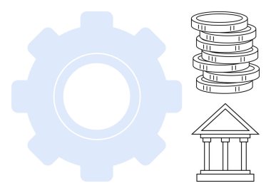 Geniş teçhizat, bozuk para yığını ve klasik yapı temaları finans, ekonomi, hükümet ve sanayi temaları çağrıştırıyor. Bankacılık, yatırım, yönetim ticaret stratejisi ve büyüme için ideal