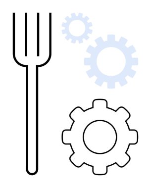 Çatal ve çarklar yiyecek ve teknolojinin kesişimini sembolize eder. Yenilik, aşçılık sistemleri, makineleşme, geliştirme, üretim, yaratıcılık ve sürdürülebilirlik için idealdir. Basit düz