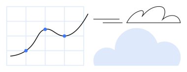 Bir bulut simgesine dönüşen, veri analizi, bulut depolama ve ağ oluşturmayı temsil eden çizgili çizelge. Teknoloji, yenilik, iş büyümesi, eğilimler, ağ bulutları için ideal