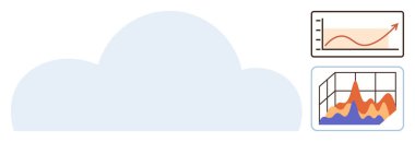 Çizgi ve alan grafikleriyle bulut veri eğilimlerini ve analitik büyümeyi gösteriyor. Teknoloji, veri yönetimi, iş anlayışı, bulut hesaplaması, öngörü analizi, yenilik, basit düz