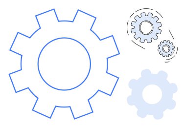 Farklı boyutlarda birbirine bağlı vitesler takım çalışmasını, yeniliği, verimliliği, problem çözmeyi, süreç optimizasyonunu, mekanik sistemleri sembolize eder. Teknoloji, iş akışı ve mühendislik için ideal.