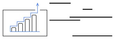 Yukarı doğru ok ile çizilen çizgi büyümeyi ve başarıyı simgeliyor, dinamik akış için soyut çizgiler. İş geliştirme, veri analizi, mali ilerleme, hedef belirleme, kariyer büyümesi, stratejik gelişim için ideal