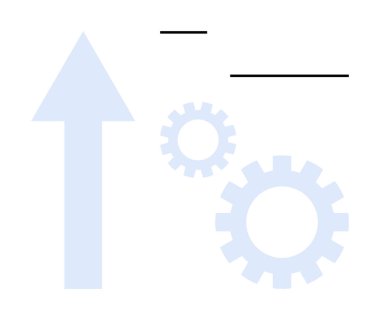 Yukarı ok, dişli tekerlekler ve soyut çizgiler, büyümeyi, yeniliği, ilerlemeyi, takım çalışmasını, stratejiyi, teknolojiyi ve üretkenliği simgeler. İş geliştirme süreci fikirleri için idealdir. Basit.