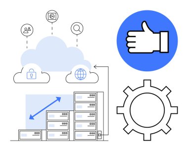 Sunuculara bağlı bulut depolama, ölçeklenebilirlik, küresel bağlantı ve güvenlik. Teknoloji, bulut çözümleri, veri yönetimi, bilişim hizmetleri, iş büyümesi yeniliği için ideal