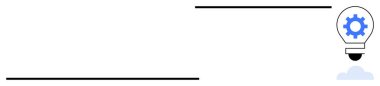 Dişli ampul yeniliği, beyin fırtınasını, süreci ve teknolojiyi sembolize eder. Yaratıcılık, problem çözme, takım çalışması, mühendislik iş stratejisi ve verimlilik için ideal. Basit düz
