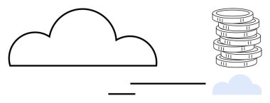 Bulut ana hatları ve büyüyen bozuk para yığını ekonomik büyüme, teknoloji ve verimliliği iletiyor. Finans, teknoloji, yenilik, veri depolama, yatırım sektöründe ilerleme minimalizmi için idealdir. Basit.