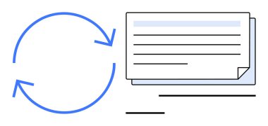 Dairesel oklar, istiflenmiş belgelerin yanı sıra işbirliği, görevler veya veri yönetimini sembolize eden iş akışı veya tekrarlamayı öneriyor. Süreçler, yineleme, organizasyon, iş planlaması için ideal