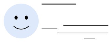 Asgari mavi, siyah çizgileri olan mutlu yüz hareket ve etkileşime işaret ediyor. Basitlik, iletişim, mutluluk, pozitiflik, sosyal medya, markalaşma, takım çalışması için idealdir. Basit bir düz metafor.