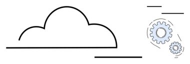 Bulut ana hatları, birbirine kenetlenen çarklar teknolojiyi, otomasyonu, bağlantıyı ve işlevselliği sembolize eder. IT, altyapı, yenilik, iş bulut hizmetleri otomasyonu için ideal. Basit.