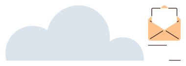 Bulut ve zarf simgesi veri depolama, e-posta hizmetleri ve güvenli iletişimi temsil etmek için birleşir. Bulut çözümleri, e-posta pazarlaması, çevrimiçi mesajlaşma, uzak çalışma, dosya paylaşımı, dijital