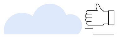 Bulut, verimliliği, güvenilirliği ve pozitifliği ima eden basit bir baş parmak kaldırma hareketiyle eşleşti. Bulut hesaplama, teknoloji, onay, hız, üretkenlik, hizmet sade iniş sayfası için ideal