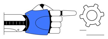 Otomasyonu, verimliliği ve yeniliği sembolize eden bir vitesi gösteren mekanik detaylara sahip robot eli. Teknoloji, mühendislik, yapay zeka, robot bilimi, endüstri ve imalat için ideal