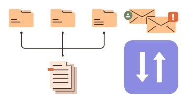 Bağlı dizinler belgeleri depoluyor, bildirim içeren e-postalar ve veri aktarım okları. Organizasyon, iş akışı, dosya paylaşımı, iletişim, veri senkronizasyonu, posta bildirimleri için idealdir