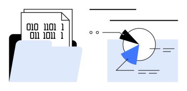 Dizini ikili kod belgeleriyle birlikte veri analizini gösteren etkileşimli elemanların olduğu bir grafiğin yanında aç. Veri yönetimi, analitik, istatistik, kodlama, raporlama, yazılım, bilişim kavramları için ideal
