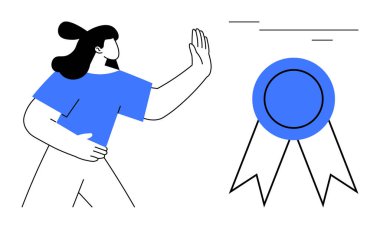 Mavi madalyayı reddeden kişi, reddedilmeyi veya tanınma veya başarı yolunda tereddüt etmeyi sembolize ediyor. Hırs, büyüme, meydan okuma, motivasyon, kendinden şüphe, karar verme, kişisel