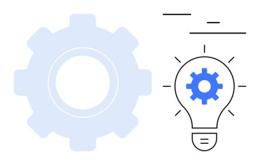 Vites ve ampul yenilik, yaratıcılık ve problem çözmeyi temsil ediyor. İş, teknoloji, takım çalışması, strateji, yenilik, proje yönetimi için ideal basit iniş sayfası