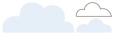 Yumuşak mavi ve siyah çizgili iki asgari bulut şekli. Hava durumu, fikirler, teknoloji, internet bağlantısı, çevrimiçi depolama, doğa ve yaratıcılık temaları için idealdir. Basit bir düz metafor.
