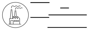 Etrafı temiz geometrik çizgilerle çevrili duman bulutları yayan bir fabrika. Sanayi, üretim, imalat, işletme, basitlik, enerji, endüstriyel markalaşma için ideal