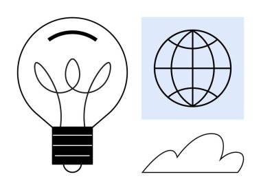 Ampul, bulut ve dünya ana hatları yaratıcılığı, çevresel çözümleri, küresel bağlantıyı ve sürdürülebilirliği destekliyor. Teknoloji, iş büyümesi ve çevresel küresel etki için ideal