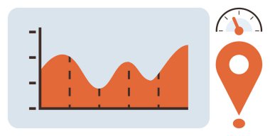 İlerleme, analiz, ölçüm, navigasyon, hedef izleme, karar verme ve veri güdümlü içgörüleri basit bir şekilde temsil eden değişken veri noktaları, hız ölçer ve konum işaretleyicisiyle grafikName