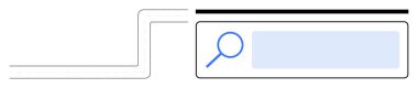 Mavi büyüteç simgesi ve metin giriş alanı olan arama çubuğu tasarımı. Web tasarımı için ideal, UIUX, navigasyon optimizasyonu, gezinme, arama sorgulamaları, dijital erişilebilirlik, basit iniş sayfası