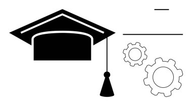 Mezuniyet başlığı eğitim, öğrenme, teknoloji, yenilik, ilerleme, entellektüel beceri, başarı ve akademik potansiyeli sembolize eder. Eğitim akademik temaları için ideal yenilik