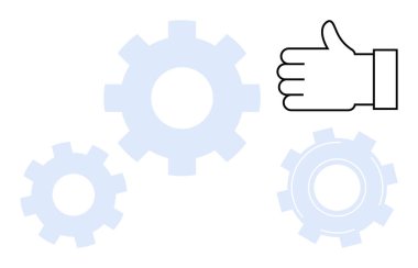 Birbirine bağlı üç vites, işbirliğini, verimliliği ve olumlu sonuçları simgeliyor. Takım çalışması, üretkenlik, strateji, yenilik, işlemler, motivasyon için ideal