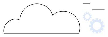 Veri akışını, takım çalışmasını, otomasyonu, senkronizasyonu, yeniliği ve teknoloji yönetimini sembolize eden ana hatlı bulutlar. Dijitalleştirme, bulut depolama, ağ ve basit için ideal