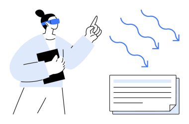 Akan çizgilere ve doküman grafiklerine işaret eden bireysel tutuş belgeleri. Eğitim, öğretim, eğitim, sunum, iletişim, strateji veri görselleştirmesi için idealdir. Temiz daire