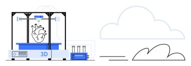 Üç boyutlu yazıcı, tıbbi yenilikleri, teknolojik büyümeyi ve gelecekteki sağlık hizmetlerini belirten detaylı bir insan kalbi modeli hazırlıyor. Tıp, teknoloji, eğitim, yenilik, yaratıcılık için ideal
