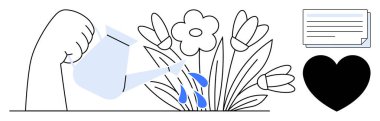 Çiçeklere su döken el, kalp ve kağıt, yetiştirmeyi, nezaketi, ilişkileri, öğrenmeyi temsil ediyor. Büyüme, kişisel bakım, yardım, empati eğitimi, takım çalışması iletişimi için ideal