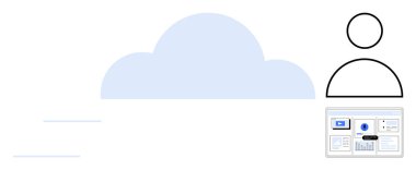 Bir kullanıcı simgesi ve veri paneliyle basitleştirilmiş bulut grafiği. Bulut hesaplama, dosya depolama, veri analizi, dijital arayüz, ağ oluşturma, dijital güvenlik, gelişmiş görseller için idealdir. Basit.