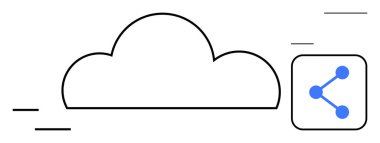 İkonun paylaşıldığı bulut ana hatları dijital bağlantı, veri paylaşımı ve teknoloji entegrasyonu sergiliyor. Teknoloji, ağ oluşturma, yenilik, iletişim, bulut depolama, veri akışı için ideal basit