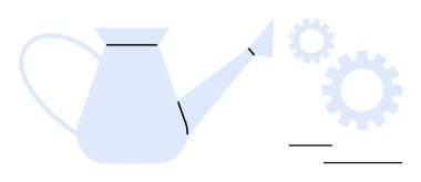 Asgari sulama, birbirine kenetlenen çarkların yanı sıra terbiye, büyüme, işbirliği, verimlilik, süreç iyileştirme, takım çalışması ve yeniliği simgeleyen su dökebilir. Strateji konsepti için ideal