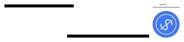Kalın yatay siyah çizgilerin yanında beyaz dolar işareti olan mavi daire. Finans, muhasebe, bankacılık, ödemeler, tasarruflar, bütçe, yatırımlar için idealdir. Temiz modern tasarım basit düz metafor