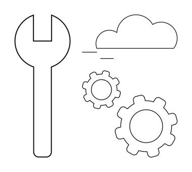 İngiliz anahtarı, vites ve bulut bakım, geliştirme, teknoloji ve yenilikleri vurguluyor. Bulut hesaplama, bilişim desteği, teknoloji hizmetleri yazılım geliştirme sistemi güncelleme süreci için ideal