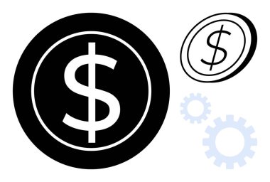 Büyük paralar ve küçük paralar para, ekonomi, ticaret, finans, endüstri, yatırımlar ve yenilikleri temsil eder. Finansal işlemler için ideal, üretkenlik için basit düz metafor