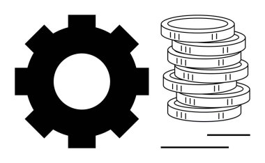 Bir yığın madeni paranın yanında ekonomik süreçleri, zenginliği ve sistem verimliliğini sembolize eder. Ticari strateji, yenilik, girişimcilik, ekonomik büyüme, finansman verimlilik zenginliği için ideal