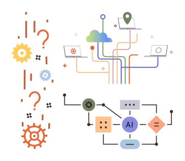 Vites, akış çizelgeleri, bulut sistemleri ve yapay zeka düğümleri teknolojik entegrasyonu, problem çözmeyi ve veri paylaşımını vurguluyor. Yapay zeka, bulut hesaplama, otomasyon teknolojisi veri ağı için ideal