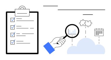 Bulut, kontrol listesi, bulmaca, takvim, analiz, planlama ve problem çözme üzerinde yoğunlaştırma. Verimlilik, organizasyon, strateji yönetimi teknolojisi bulutu için ideal
