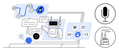 Dizüstü bilgisayardaki yapay zeka sohbet robotu kullanıcılara mesajlarda, iş akışlarında ve geri bildirimlerde yardımcı oluyor. Müşteri hizmetleri, otomasyon, yapay zeka iletişimi, kullanıcı etkileşimi, destek sistemleri, sanayi sade iniş için ideal