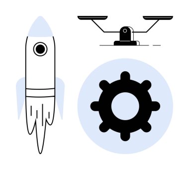 Roket fırlatma büyümeyi, teçhizat süreci ve ölçek taşımayı sembolize eder. Yenilik, teknoloji, iş büyümesi, eşitlik, karar mekanizması istikrarı için idealdir. Basit düz