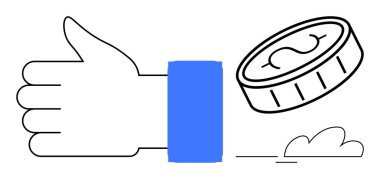 Madeni kararları, ödülleri ya da yatırım faydalarını temsil eden uçan bir paranın yanında el sıkışarak. Finans, zenginlik, başarı, karar verme, onay motivasyonu için ideal ekonomik