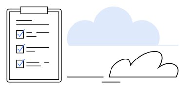 İşaretli görevlerin yanı sıra soyut bulutlar, organizasyon ve bulut tabanlı süreçleri vurguluyor. Üretkenlik, bulut depolama, veri yönetimi, iş akışı, uzaktan çalışma ve planlama için ideal