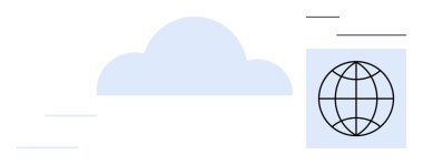 Küresel dijital bağlantıyı, iletişimi ve uzak görevleri temsil eden bir küresel ikona sahip bulut şekli. Teknoloji, internet, veri depolama, işbirliği, ağ oluşturma ve küreselleşme için ideal