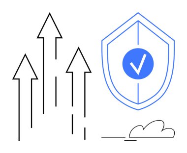 Yukarıya çıkan oklar büyümeyi ve kalkanın yanında gelişmeyi simgeler. Güvenliği simgeleyen bir işaret vardır. Basitçe başarı, büyüme, koruma, güvenlik, güvenilirlik, ilerleme ve güvence için ideal