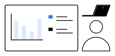 Veri analizi, planlama ve takım çalışmasını temsil eden veri işaretli bar tablosu. İş, araştırma, eğitim, strateji, analitik, pazarlama için ideal düz metafor