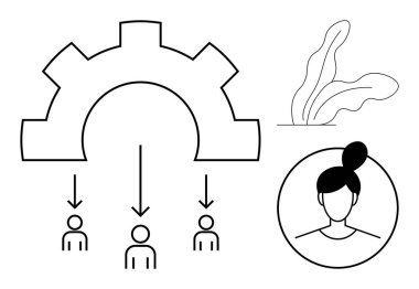 Gear hiyerarşi ve iş akışı liderini temsil ediyor ve üç kişiye görev veriyor. Doğal unsur ve profil liderlik, takım çalışması ve süreç temalarını geliştirir. Üretkenlik için ideal