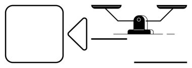 Dengeli plakalar, kare ve üçgen şekilli geometrik tartı. Adalet, eşitlik, adalet, karar verme, ölçüm, nesnellik ve minimalizm için idealdir. Basit bir düz metafor.